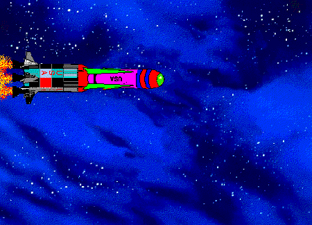 Colourful rocket